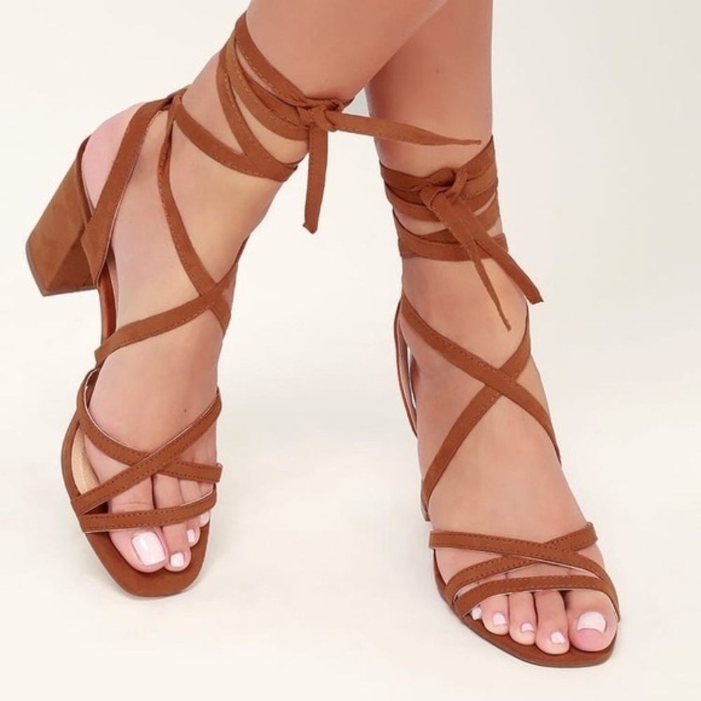Lulu’s Ashton Suede Cognac Heels